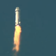 The New Shepard rocket a fraction of a second before the booster anomaly.
